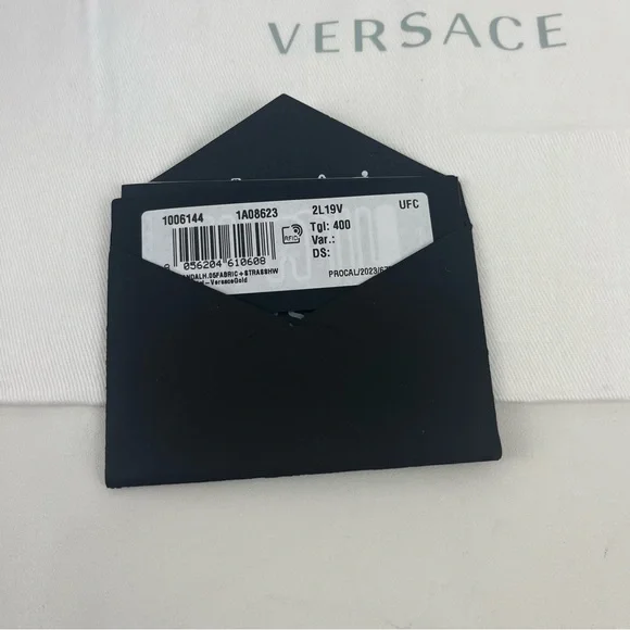 Versace Metallic Patent Leather Medusa Head With Rhinestone size 40 or 9.5 - Picture 13 of 16